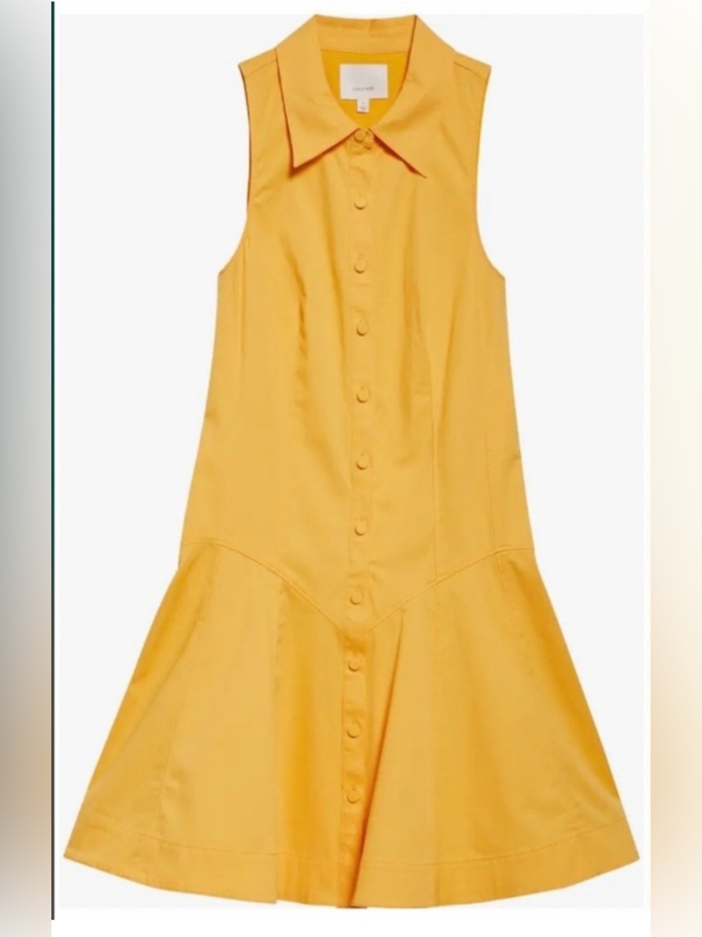 Cinq à Sept Poppy Sleeveless Stretch Twill Shirtdress in Ginger Orange - Picture 6 of 9
